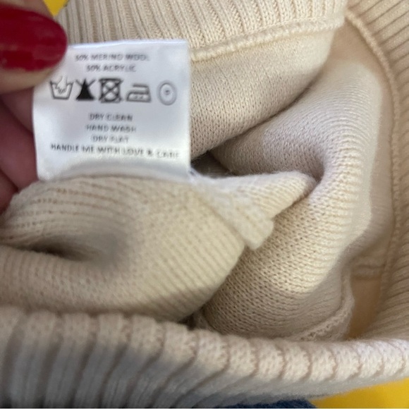 Peach Den Merino Wool Blend Knit Pull On Shorts In Ivory Women's Size S - Picture 6 of 6